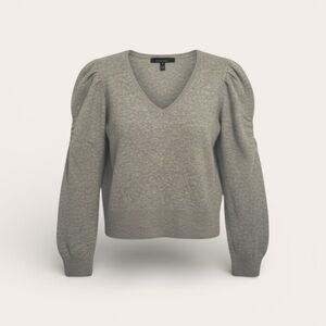White House Black Market Gray V-Neck Sweater